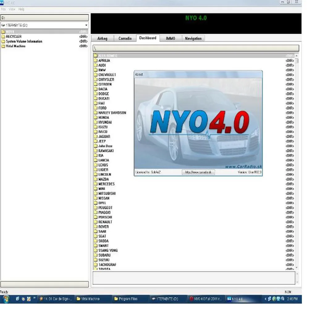 

2017 NYO 4 Database Airbag Car Radio Dashboard IMMO Navigation For car radio unlocking software
