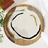 Modern Round Living Room Carpet Minimalist Abstract Striped Bedroom Carpets Creative Art Home Decoration Rug Plush Soft Rugs 양탄자 5
