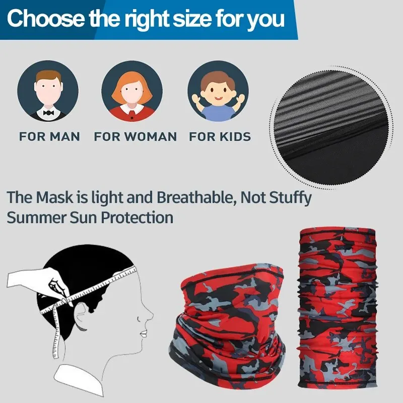 Cycling Face Masks Ourdoor Cycling Riding Scarf For Motorcycle Men Women Neck Cover Sports Fishing Magic Bandana Headwear Turban