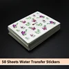 50 Sheets Nail Stickers Mixed Designs Water Transfer Nail Art Watermark Decals DIY Decoration For Beauty  Tools 1