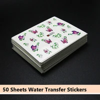 50 Sheets Nail Stickers Mixed Designs Water Transfer Nail Art Watermark Decals DIY Decoration For Beauty  Tools 1