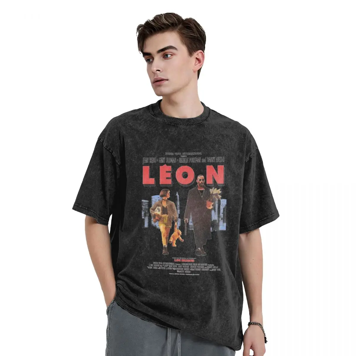 

Мужская и женская футболка LEON, профессиональные моющиеся футболки, модные классические пляжные футболки с пленкой, потрясающая повседневная одежда, подарок на день рождения