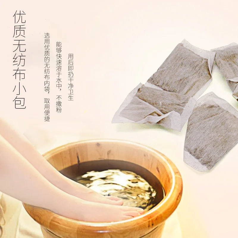 100 Bags Foot Bathing Powder Wormwood Ginger Herbal Slimming Foot Cleansing Soak Relax Soothing Washing SPA Health Care