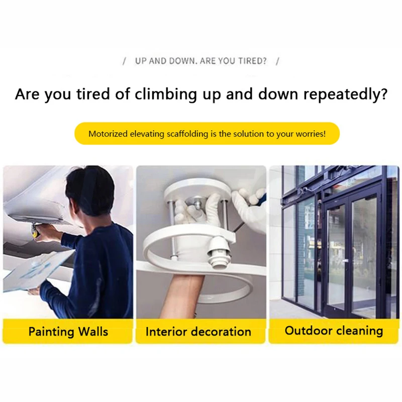 Electric Lifting Scaffolding Automatic Folding Mobile Remote Control Indoor Construction Site Decoration Shelf New Lift Plate