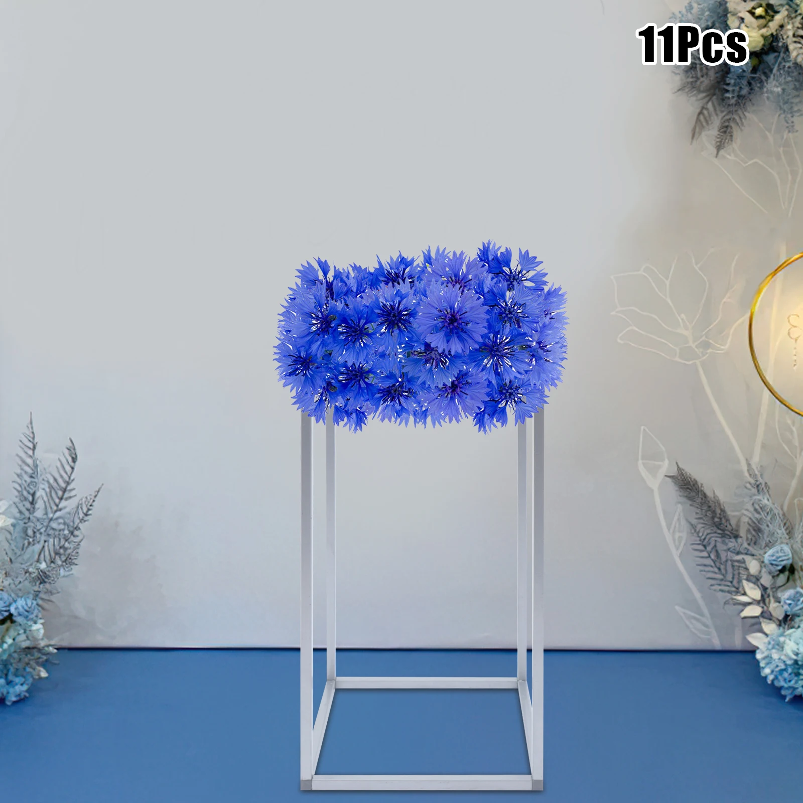 Modern 11Pcs Wedding Flower Stand Silver Floor Standing Flower Holder Racks Countertop Mount