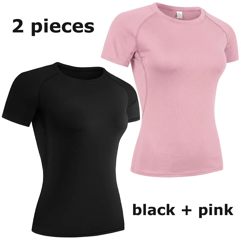 Women's Athletic Short Sleeve Compression Shirt - Quick Dry Stretchy Yoga & Workout Top