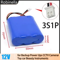 Packs de batteries Li-ion 3S1P 18650, batterie Rechargeable au Lithium 12V 11.1V pour caméra de vidéosurveillance, alimentation de secours, lumière LED pour balayeuse 3