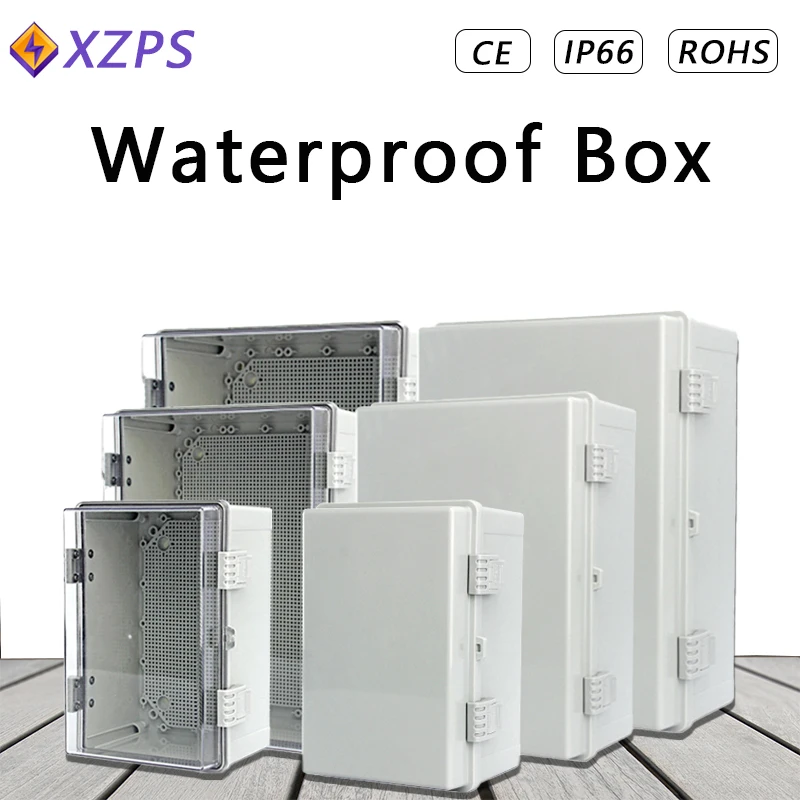 กลางแจ้งกันน้ําพลาสติกEnclosure IP66 ไฟฟ้ากล่องแยกABS Distributionการเชื่อมต่อสําหรับอุปกรณ์อิเล็กทรอนิกส์ 1