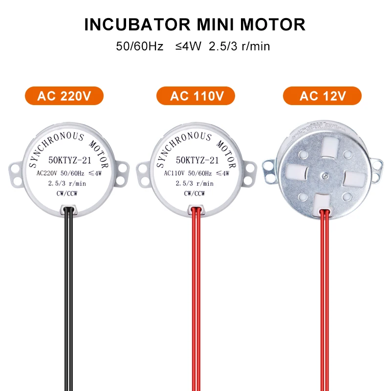 

1 Pcs Egg Turning Motor At 220V 50HZ Incubator Automatic Egg Turning Motor Synchronous motor 2.5/3r/min 50KTYZ-21 Incubator