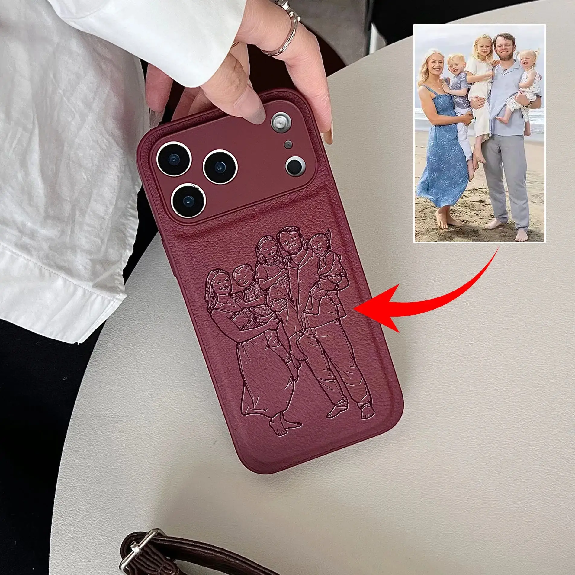 Custom Couple Family Pet Friend Personal Photo Conversion Lines Laser thumbnail 11