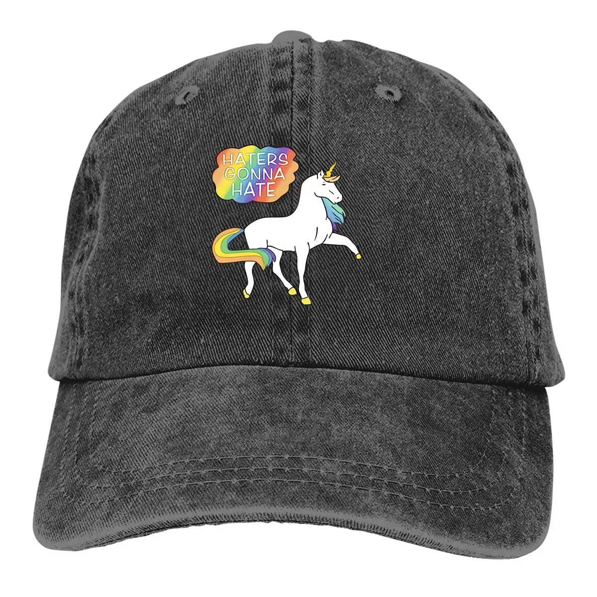 Милая мультяшная многоцветная шляпа с единорогом Женская кепка с козырьком, персонализированные защитные шляпы