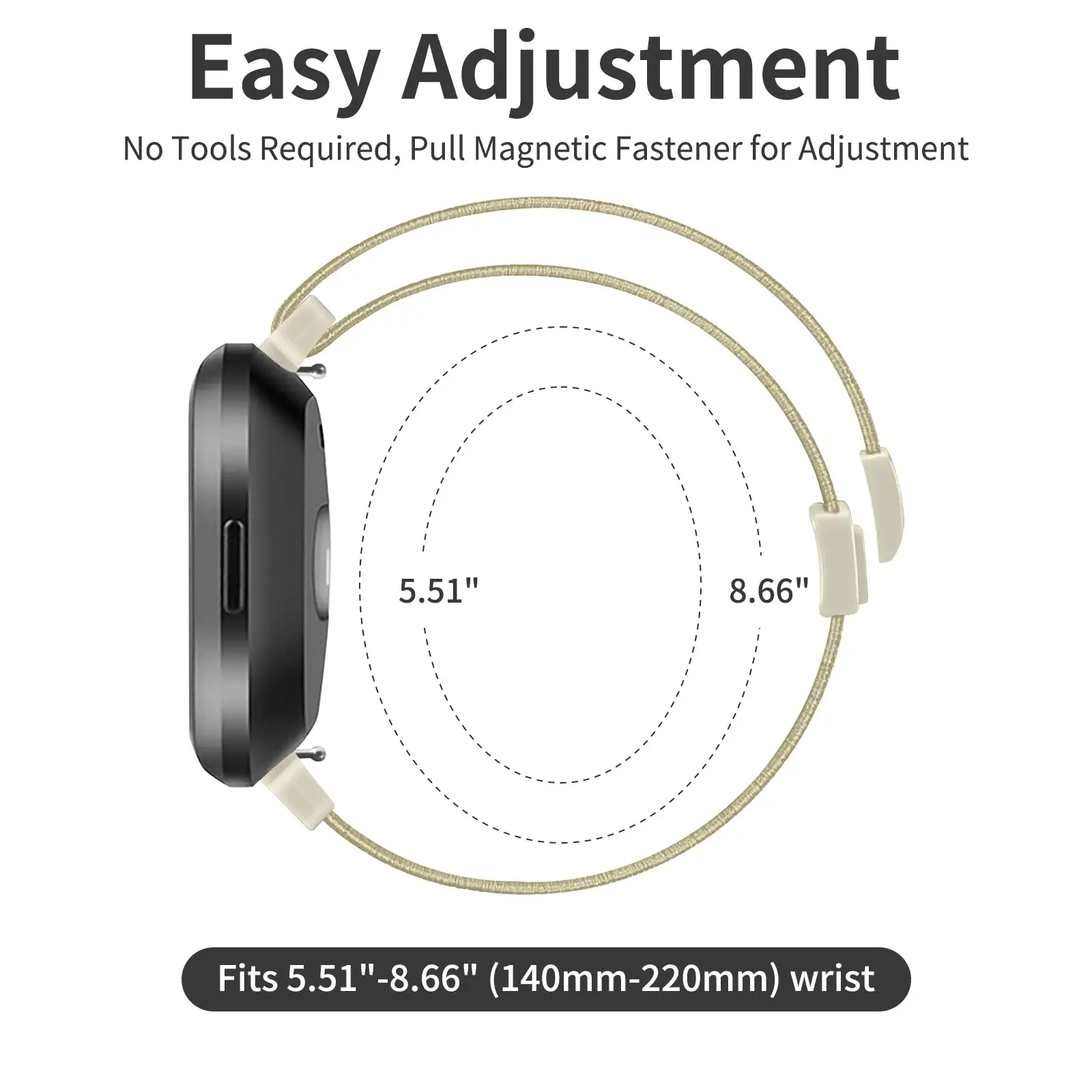 Gradient Color Woven Magnetic Buckle Band - Stretchy Sport Band