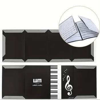 Cartella musicale espandibile da 4 pagine A4 6 tasche Spartito per archiviazione musicale Cartella per spartiti per pianoforte grande Modifica per scrittura Modifica spartiti