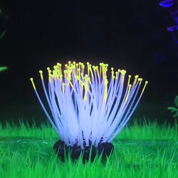 Silicone Glowing Underwater Coral Plant Aquarium Decor - M (YELLOW)