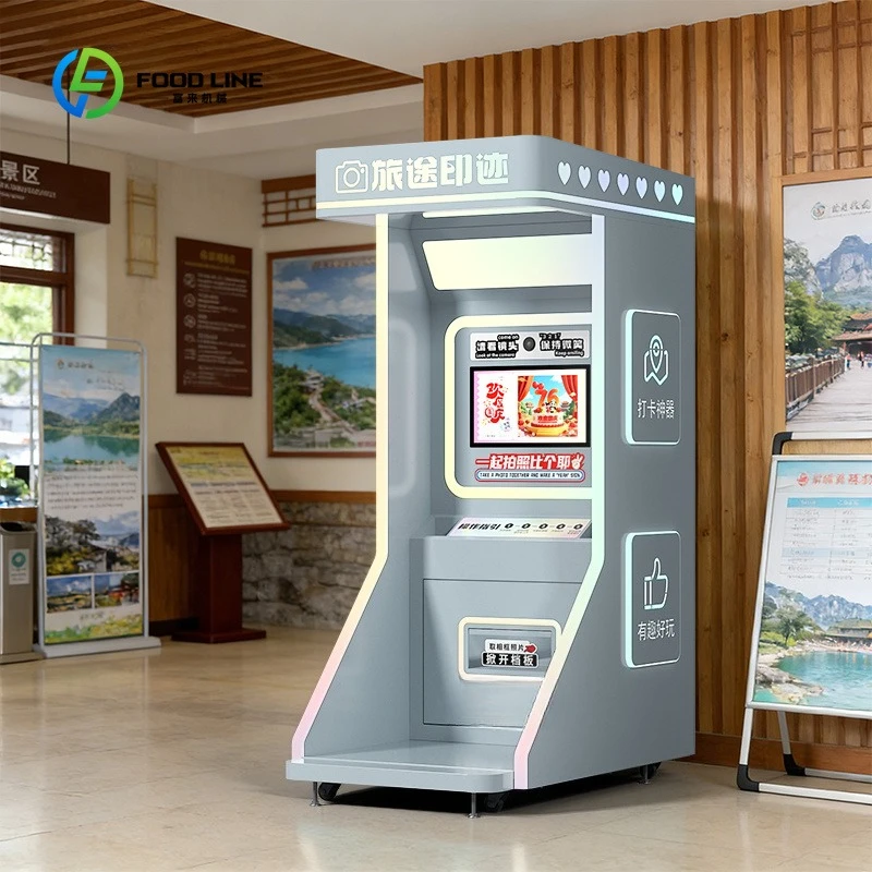 Cabina Fotografica Personalizzata con Stampante, Cabina Automatica Intelligente con Fotocamera, Stampa Istantanea di Foto e Creazione di Magneti Fotografici per Frigorifero - immagine 4
