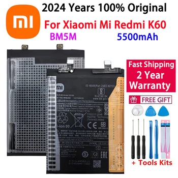 2024 Years 100% Original High Quality BM5M 5500mAh Battery For Xiaomi For Mi RedMi K60 Phone Replacement Batteries Fast Shipping