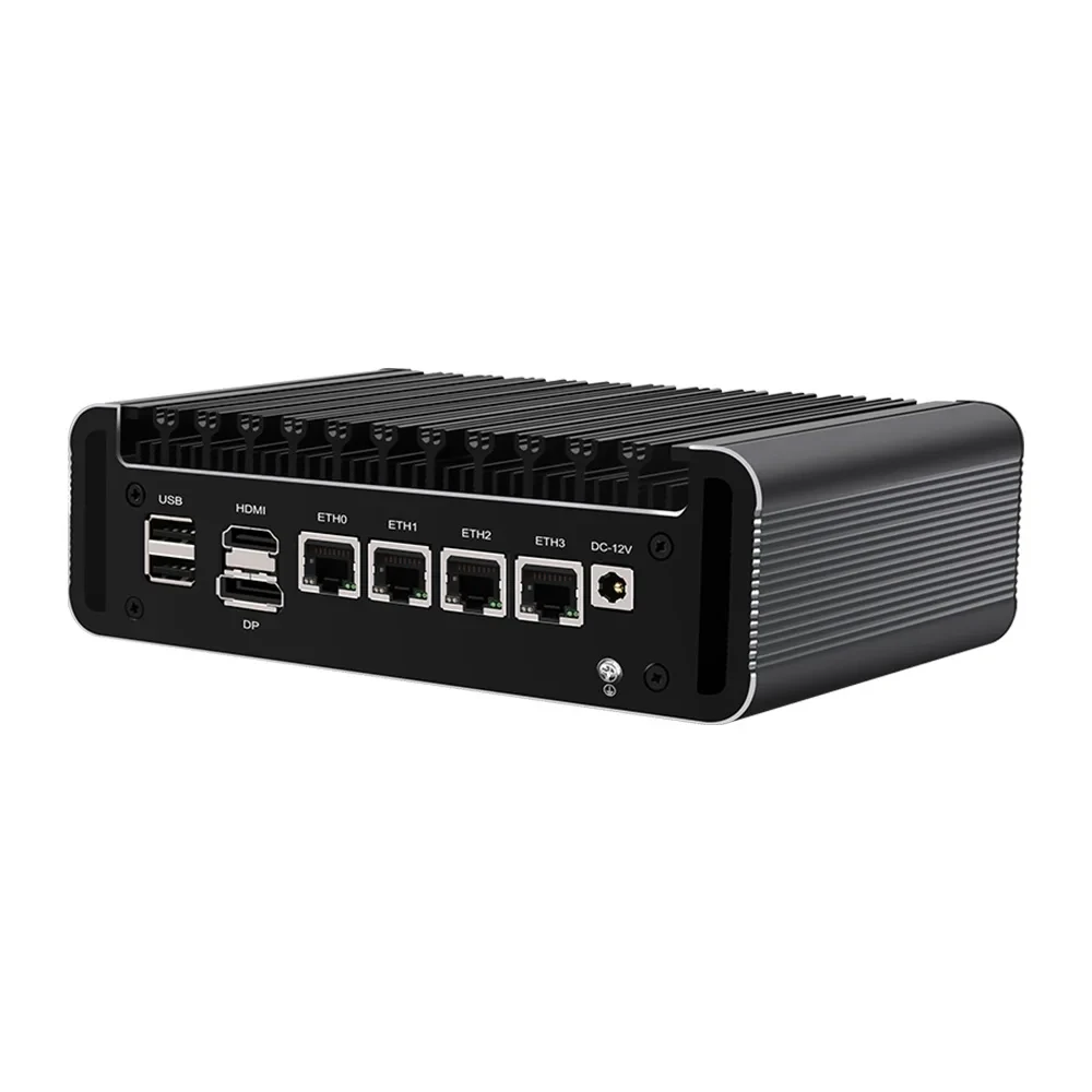Topton Fanless Mini PC Intel Core 3 N355 N305 8 Core N150 N100 DDR5 2xNVMe 4xi226-V 2.5G Firewall application computer pfsense 3