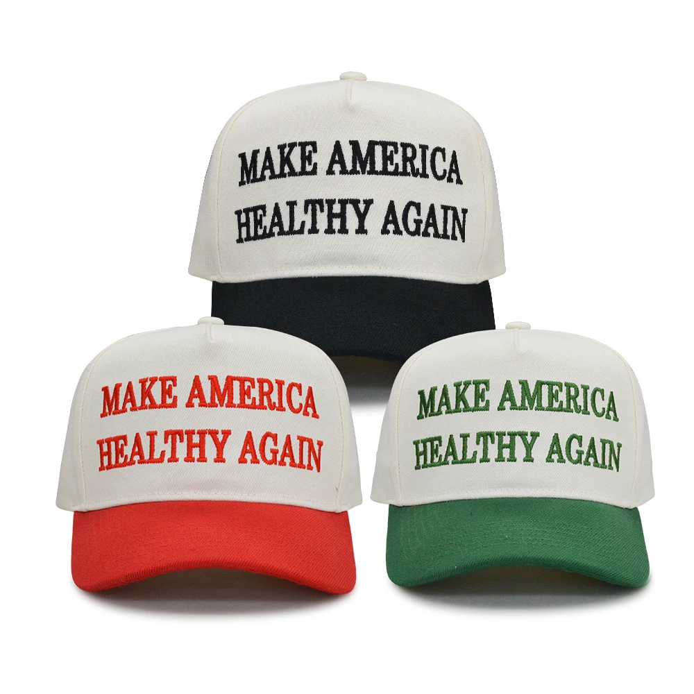 New Make America Healthy Again Letter Embroidered Baseball Cap Unisex Adjustable Outdoor Sports Visor Cap 2