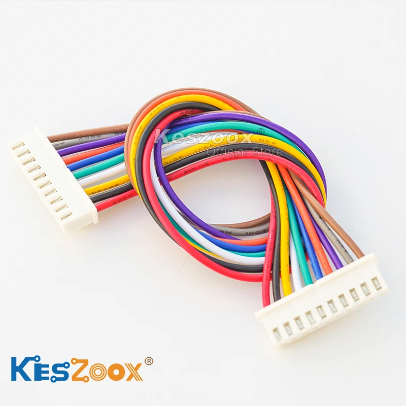

Keszoox JST XHP-10 XH 2.54mm Wire Cable Connector 10Pin Housing With 22AWG Wire 10-100cm Length【Support Customized】
