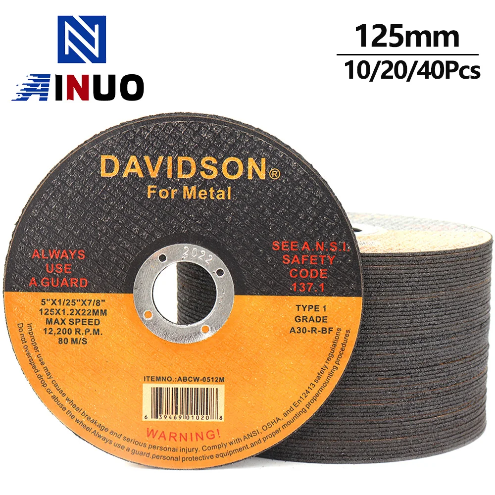 10-40Pcs 125mm Metal Cutting Disc Resin Circular Saw Blade 5" Fiber Cutter Reinforced Angle Grinder Tools For Cutting＆Grinding