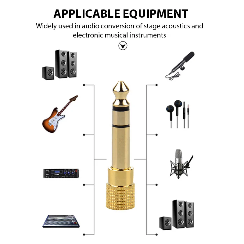 Jack 3.5 Speaker Connector 6.35mm Male to 3.5mm Female Audio Connector 3.5 Jack Aux Cable for Speaker Guitar Jack 6.35
