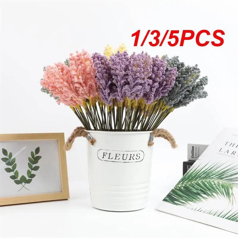 

1/3/5PCS Pieces/Bundle PE Lavender Cheap Artificial Flower Wholesale Plant Wall Decoration Bouquet Material Manual Vases
