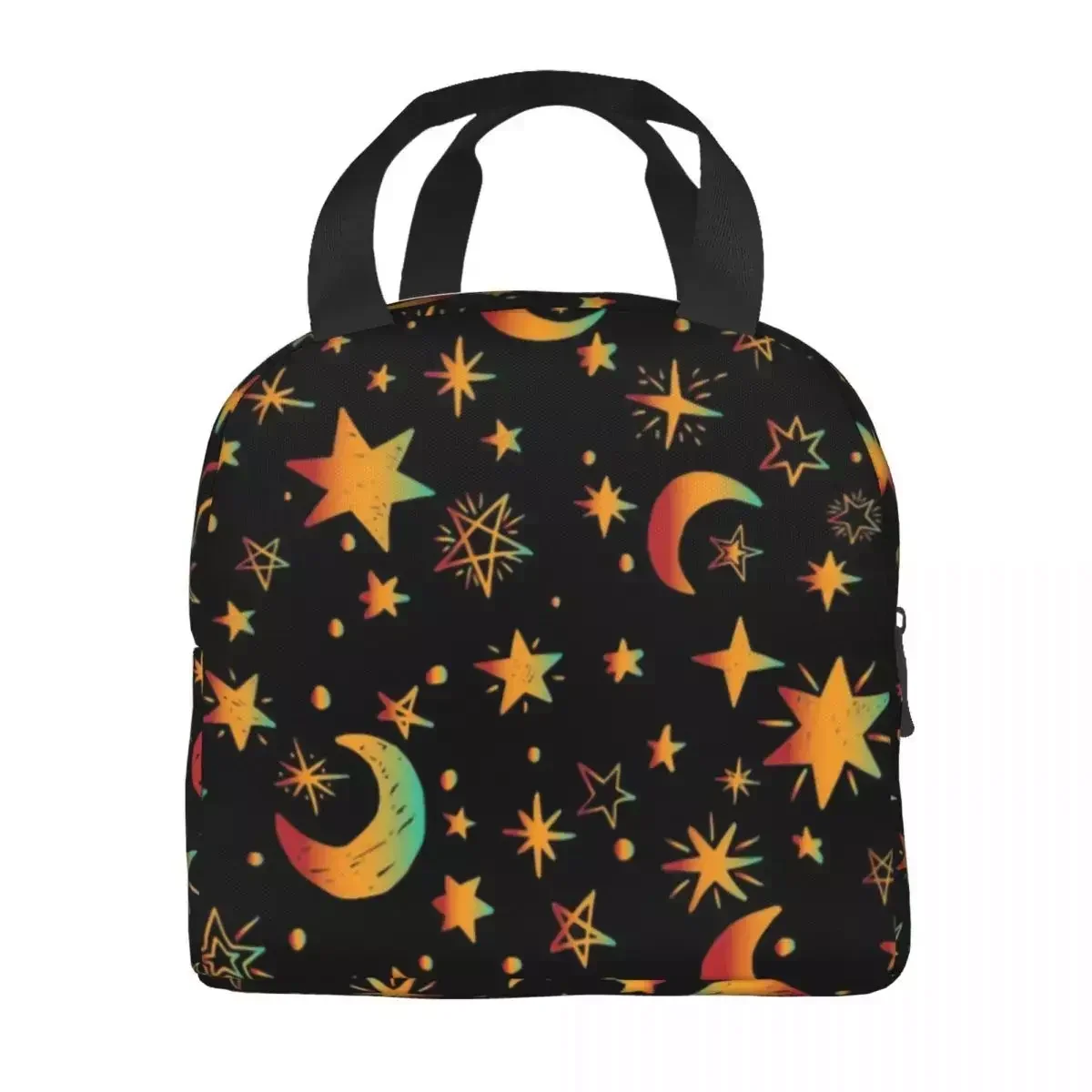 

Custom Celestial Moon And Stars Lunch Bag Women Cooler Thermal Insulated Lunch Boxes for Student School
