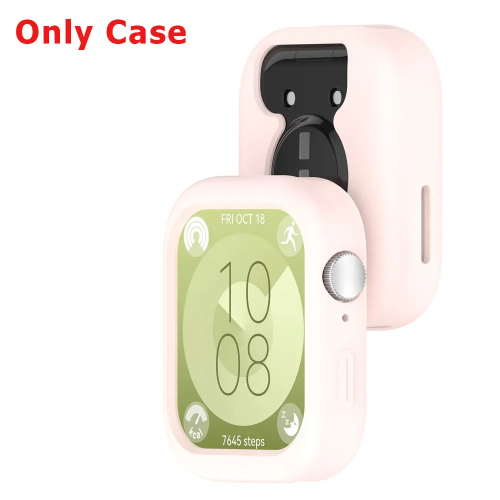 Silicone Watch Strap with Protective Case for Huawei Watch Fit 3: All-In-One Band and Screen Protector Combo