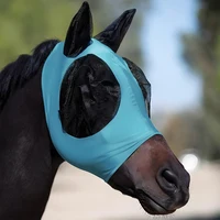 Anti Fly Stretchy Knitted Mesh Mask Ear Protection Mesh Fly Mask Hood Breathable Ear Masks Protector Anti-Worms for Horse Riding 2