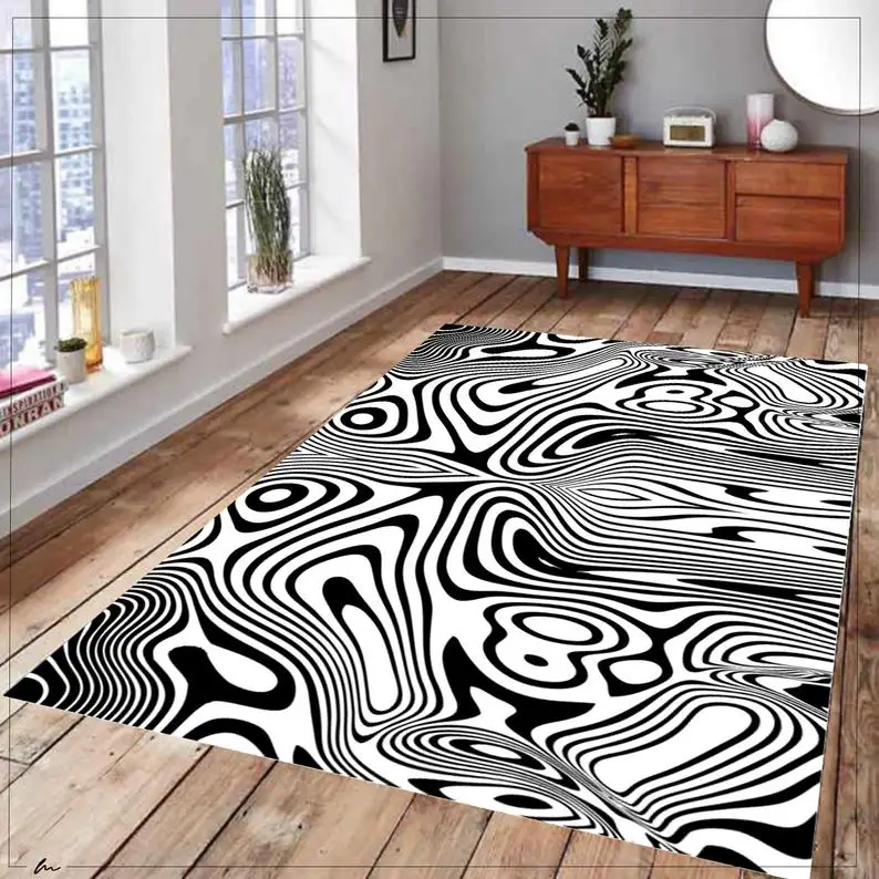 Черно-белый ковер декоративный Zebra Patten коврик в форме животного турецкий мягкий
