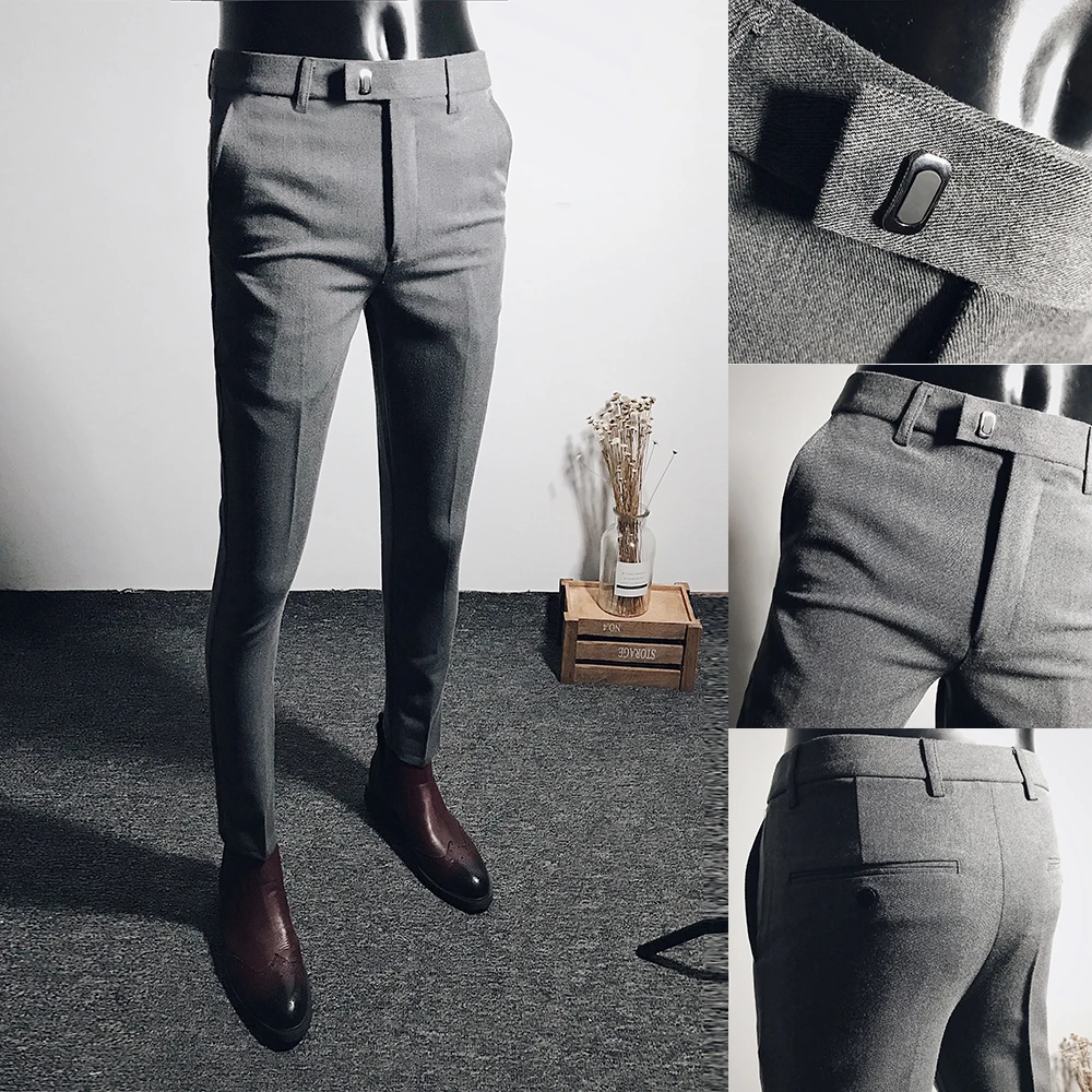 Men's Casual Stretch Pants New Slim Business Formal Office Versatile Interview For Solid Color Daily Wear Hot Selling Shorts stretch pants,business pants,suit pants,men pants