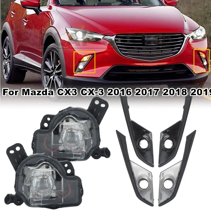 Full Set For Mazda CX3 CX-3 2016 2017 2018 2019 Front Bumper 10W LED Driving Fog Light Spot Lamp Assembly kit With Harness Set