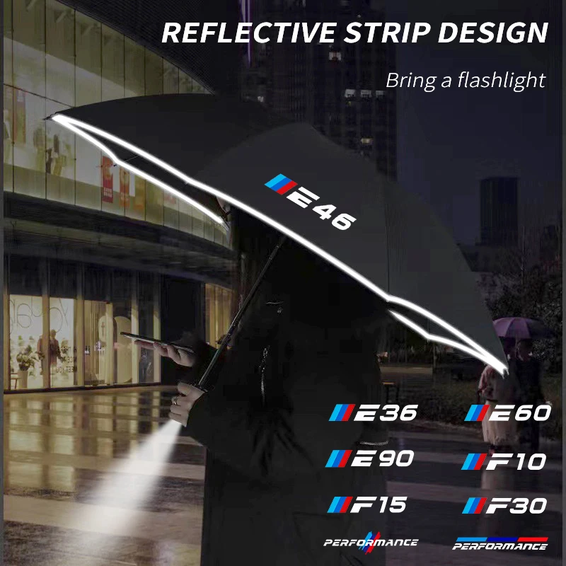 For BMW 1 2 3 4 5 7 Series E36 E39 E46 E60 E65 E90 E91 E92 F01 F10 F20 F30 G30 Car Automatic Folding Windproof Sunshade Umbrella