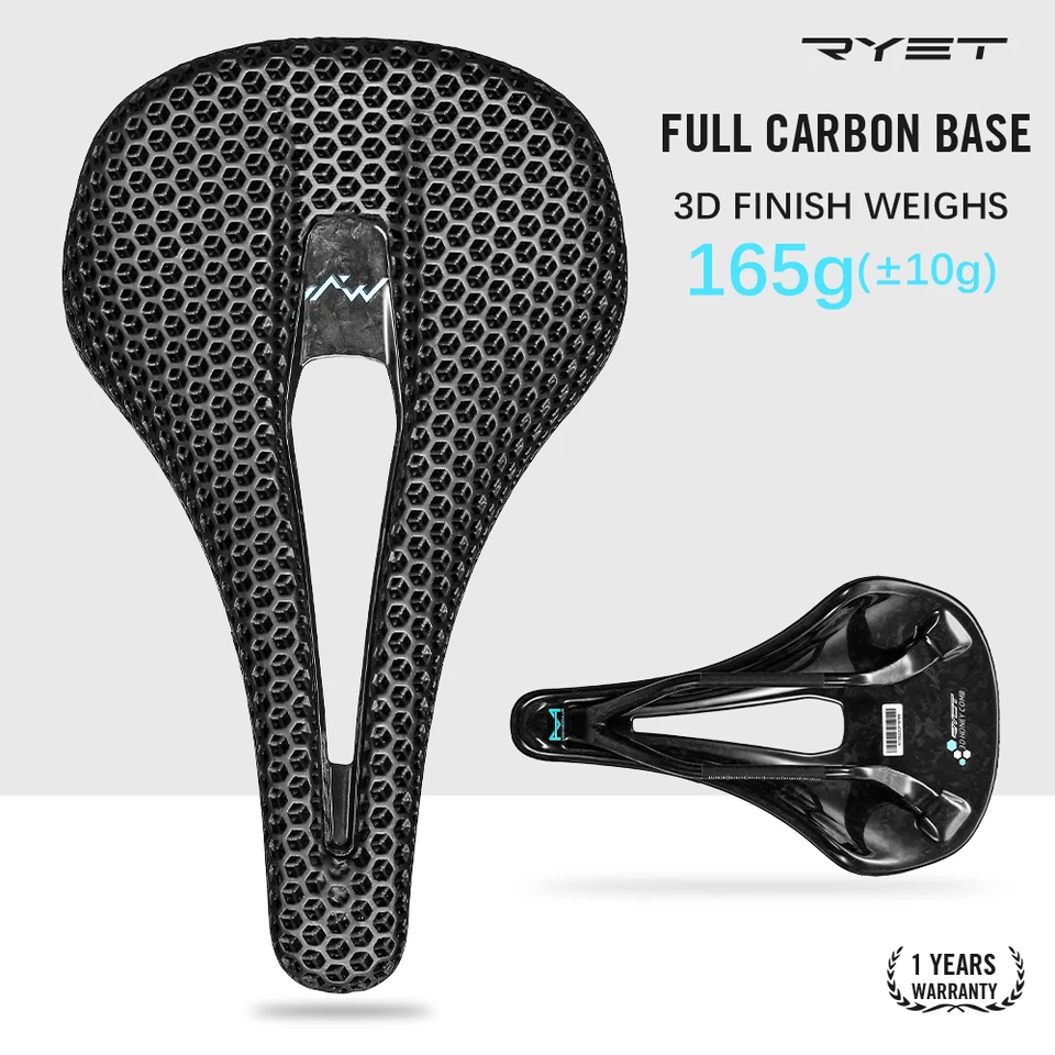 RYET-3DプリントのカーボンファイバーMTBサドル,ロードレース