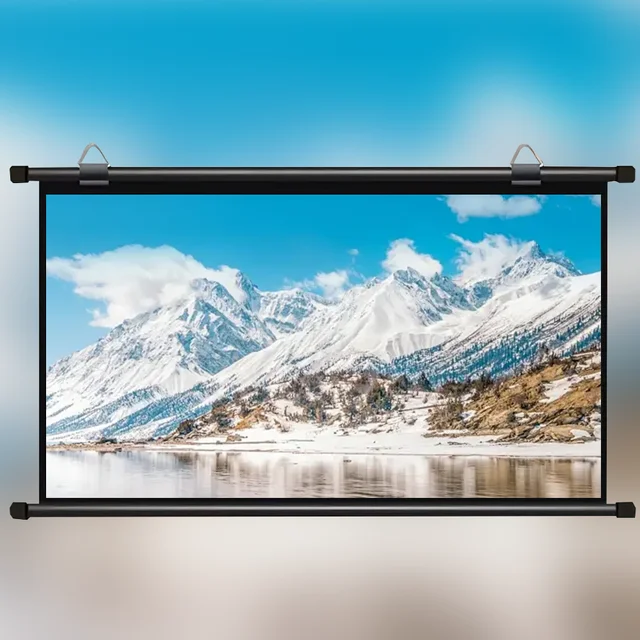 60-inch 16:9 foldable anti-wrinkle washable white projector-mounted screen for indoor and outdoor use, suitable for home theater