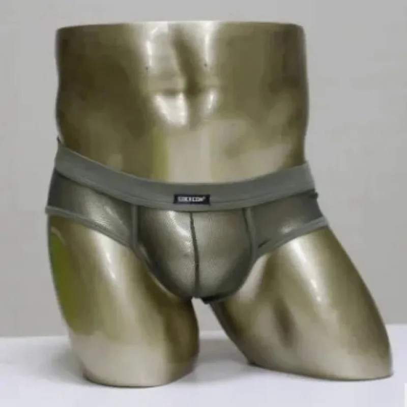 Brand Cockcon Men Underwear Transparent Net Mesh Bikini Briefs Underwear Bulge Underpants Fashion Low Waist Briefs