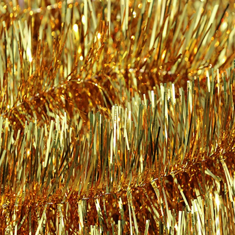 HOVUK® 5 ghirlande in oro chiaro metallizzato taglio fine 2 m