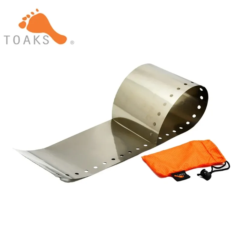 TOAKS Titanium Wind Screen, WSC-01 Ultralight Stove Wind Shield Windproof Light Weight for Camping Picnic Accessories