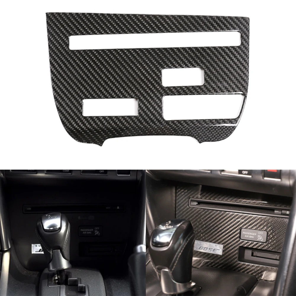 

New Car Accessory For Nissan GTR-R35 2008-2016 LHD Dashboard CD Panel Cover Sticker Real Dry Carbon Fiber Material