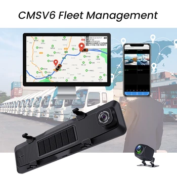 4K Dash cam 4G LTE Car Camera 11.26 Inch Car Dvr Rear View Mirror With GPS WIFI ADAS+BSD Video Recorder Fleet Management Monitor 6