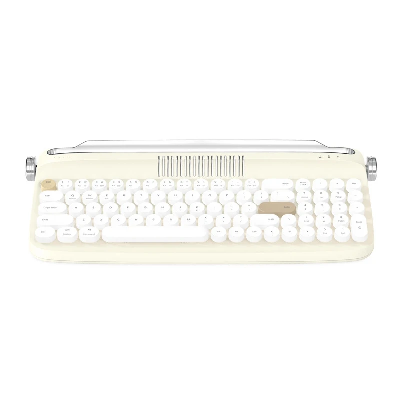 

B309 Bluetooth Wireless Keyboard Portable Retro Keyboard For Laptop Tablet Phone Charging Models Ivory Yellow