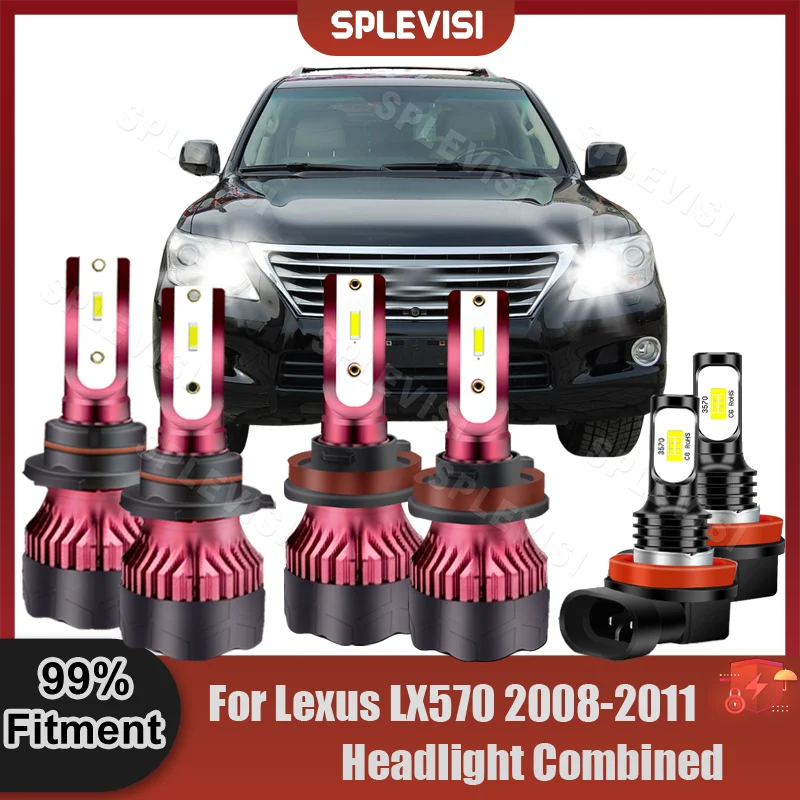 

Bright White Car Light Replace LED Headlamp High Low Beam Fog Lamp CSP Chips For Lexus LX570 2008 2009 2010 2011 Car Bulbs