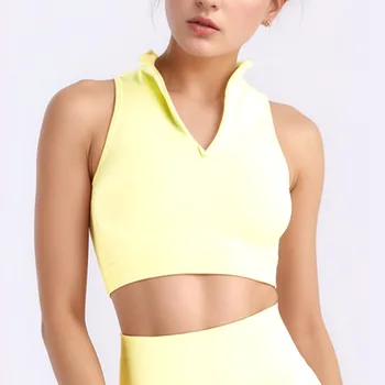 Débardeur de Sport Femme 1/4 Zip & Soutien-Gorge Push-Up