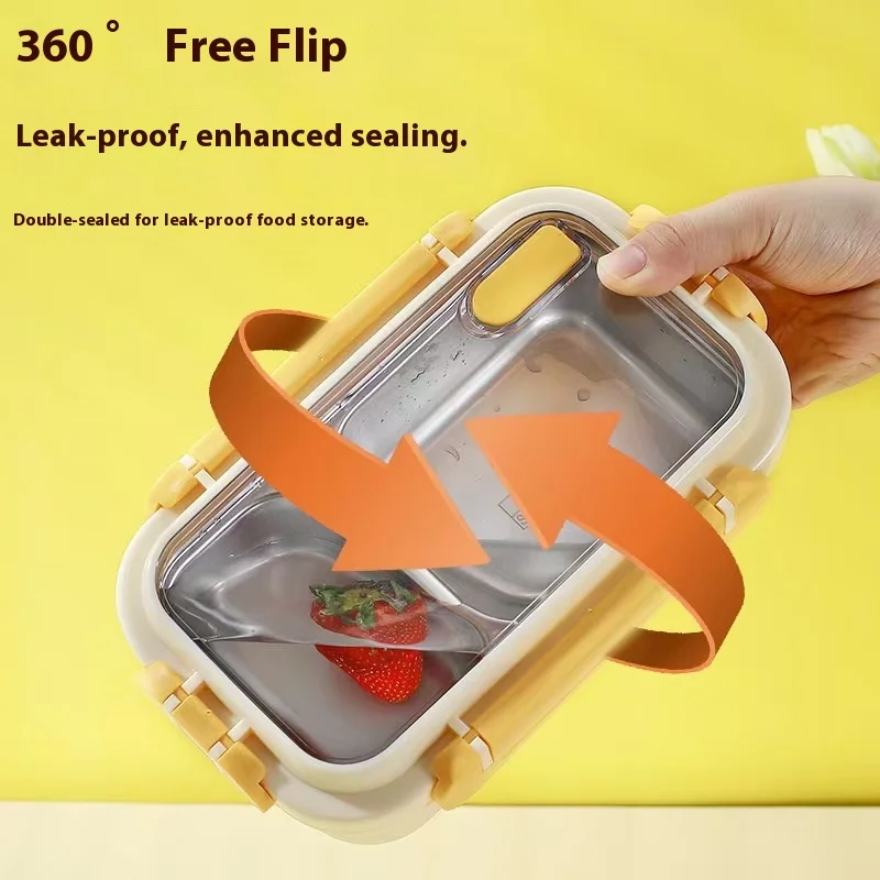 Hot 304 Portable Lunch Box, Stainless Steel Lunch Box, Office Worker, Student Lunch Box, Microwave Oven Heating Insulation Box