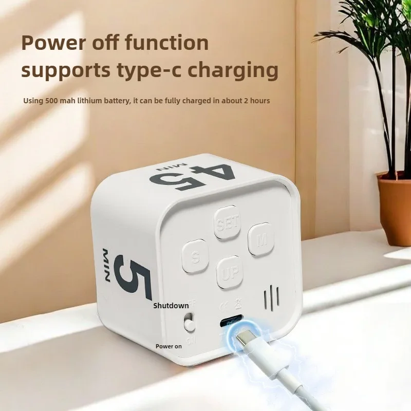 Efficient Digital Countdown Timer with Memory and Gravity Sensing for Silent 60-Minute Precision