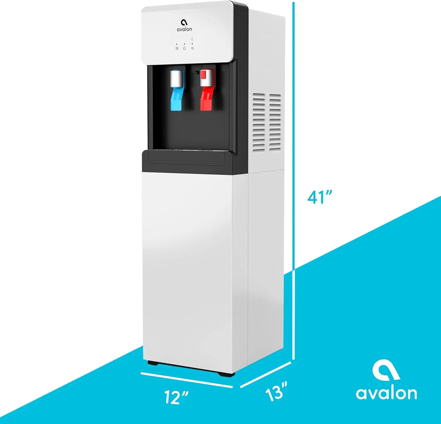 Bottom Loading Water Cooler Dispenser - Hot & Cold Water, Child Safety Lock, Innovative Slim Design, Holds 3 or 5 Gallon 3