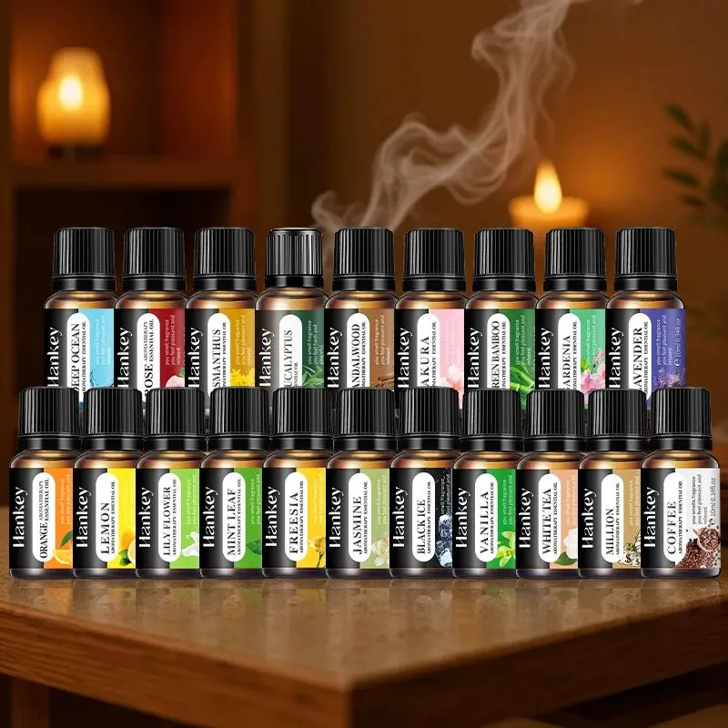 Assorted 20-Flavor Essential Oil Collection for Aromatherapy and Home Fragrance