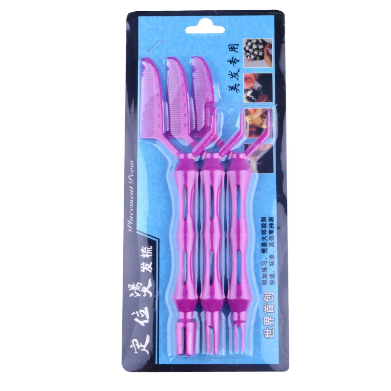 3 Sizes/Set New Arrival Resin Positioning Perm Comb For Barber Shop Professional Women Girls Hairdressing DIY Hair Curling Tool 5
