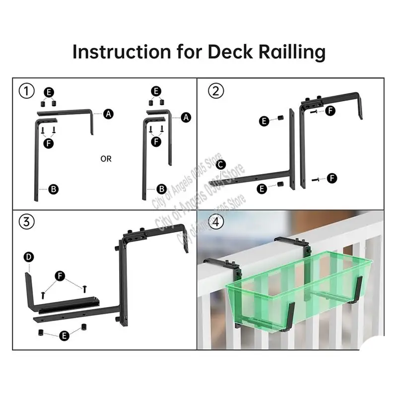 COFA-Adjustable Planter Box Bracket (6 To 12.5 Inches) For Flower Box Holders, Window Boxes Plantershooks, Wall