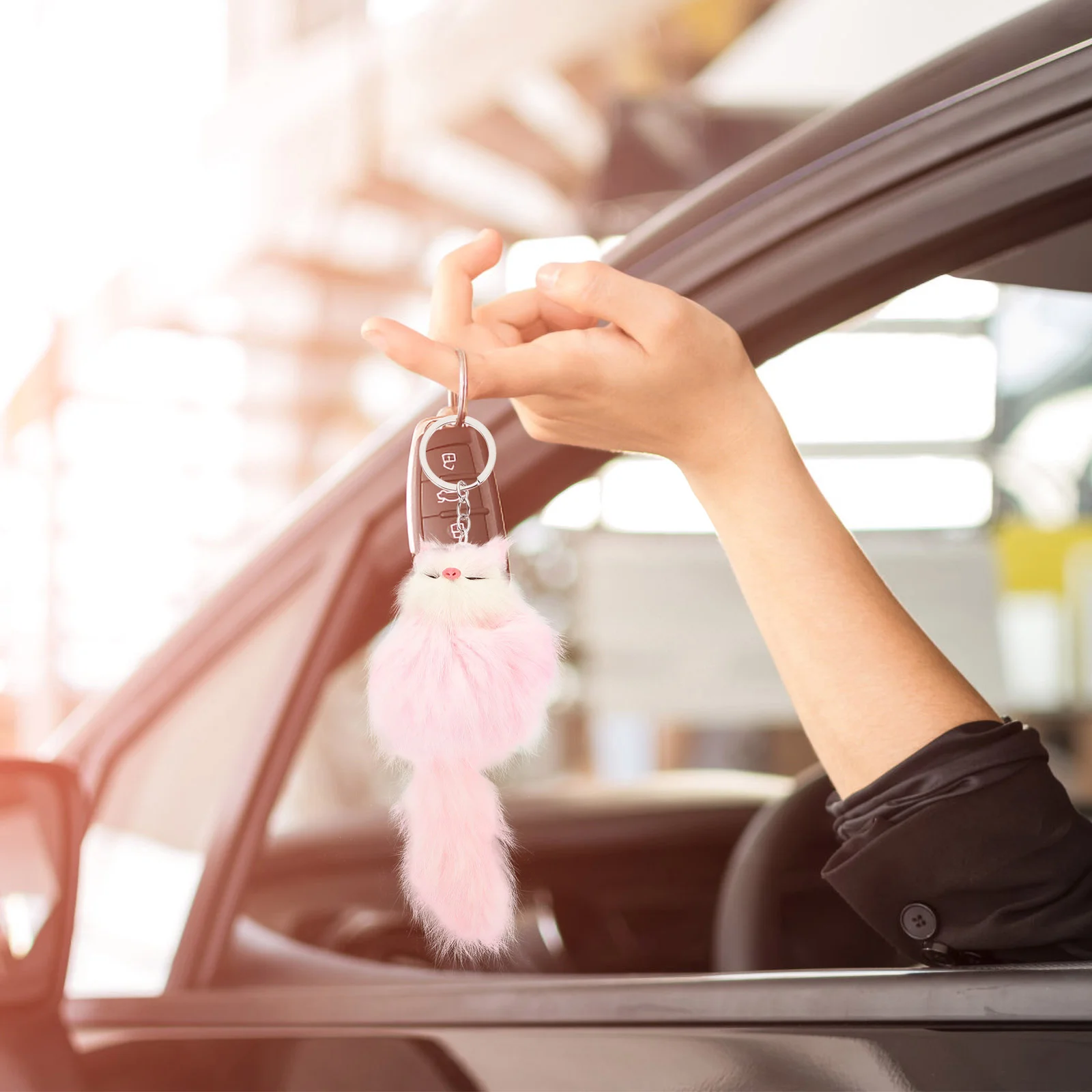 

Cute Plush Fox Keychain Pom Pom Keychain Fluffy Real Rex Fox Key Ring Stuffed Animal Soft Pendant Charm Kids Bag Purse Backpack
